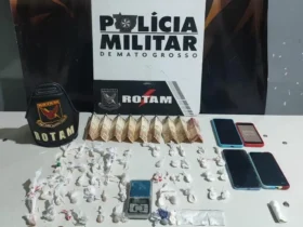 Rotam apreende 55 porções de drogas e prende três suspeitos em Várzea Grande