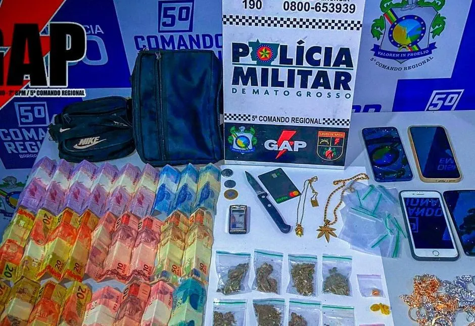 Três suspeitos de tráfico são presos em Barra do Garças durante operação policial