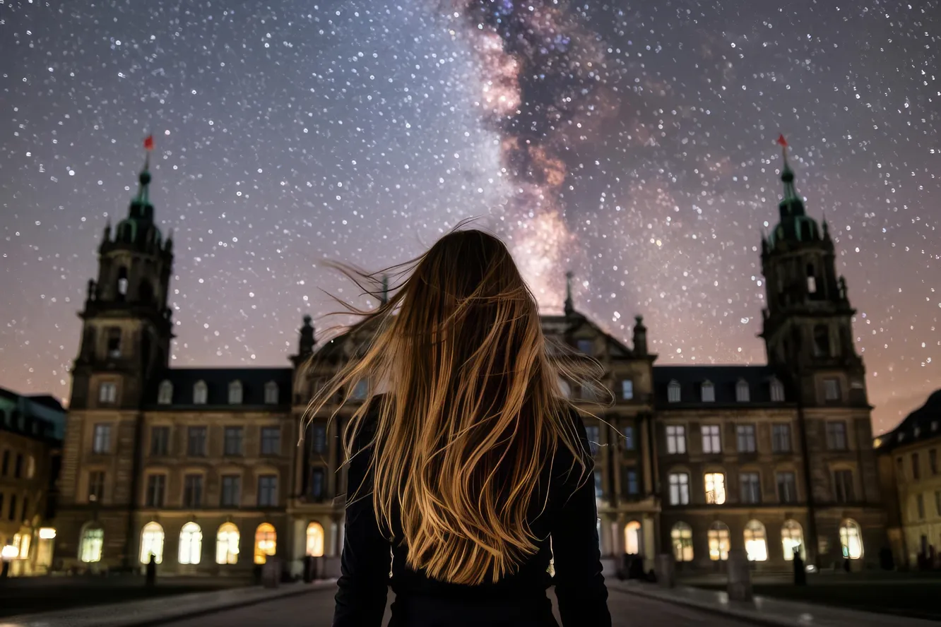 mulher olhando de costas