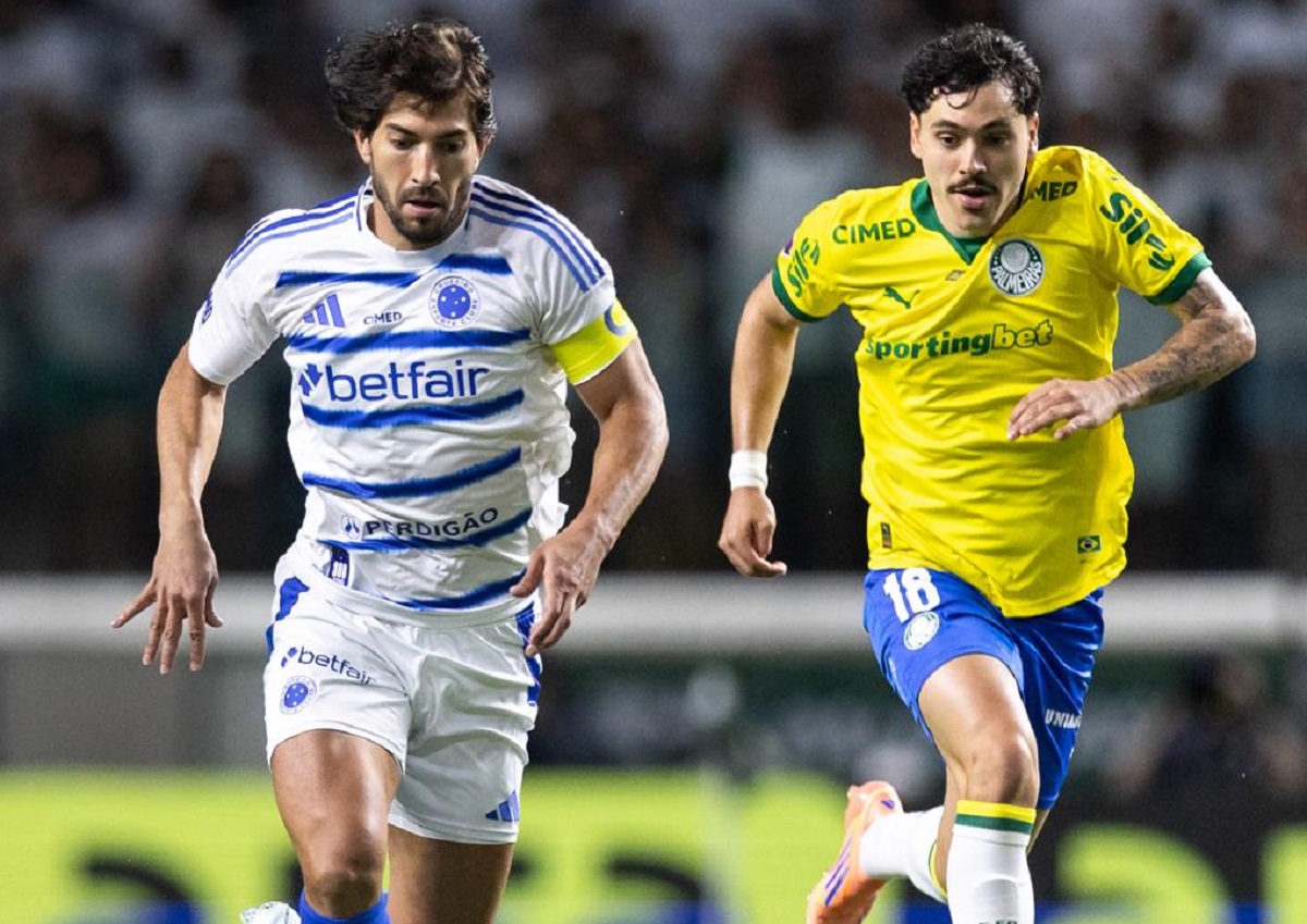 Lance do jogo entre Palmeiras x Cruzeiro. Imagem: Caíque Coufal/Cruzeiro
