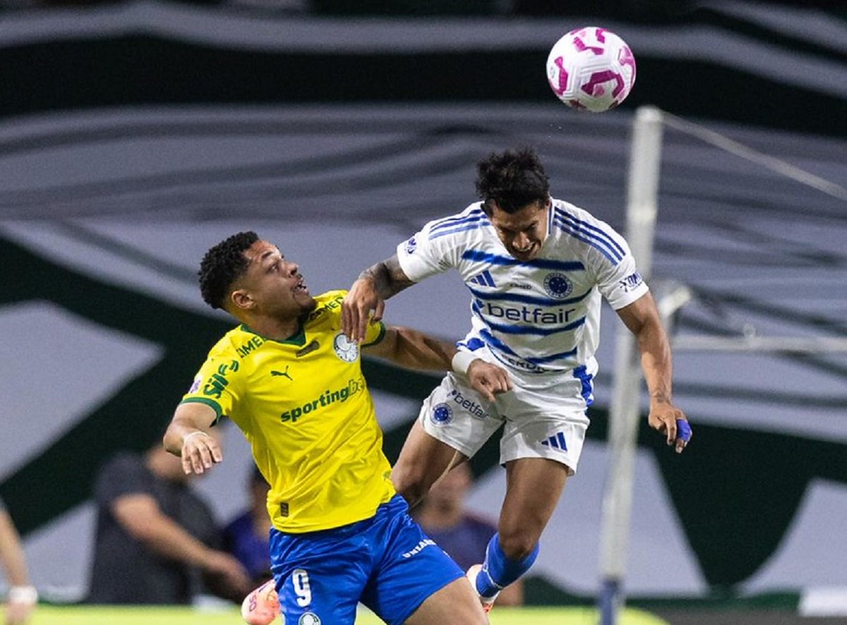 Lance do jogo entre Palmeiras x Cruzeiro. Imagem: Caíque Coufal/Cruzeiro