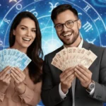 Casal segurando dinheiro na mão