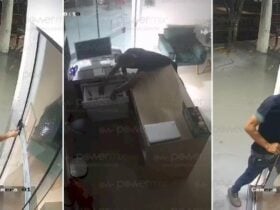 A ação criminosa, registrada por câmeras de segurança, mostra o suspeito agindo com calma e utilizando uma ferramenta para destravar a porta sem deixar sinais de arrombamento.