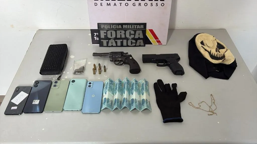 Força Tática prende suspeitos por roubos e drogas em Tangará da Serra