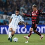 Lance de Racing x Flamengo. Imagem: Conmebol/Divulgação