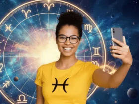 Mulher do signo de peixes feliz