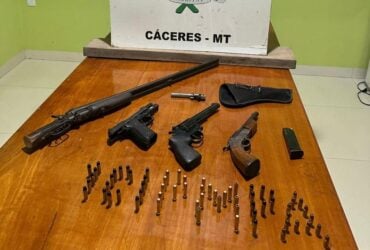 Policia Militar apreende armamento e prende homem por crime ambiental as margens do Rio Paraguai