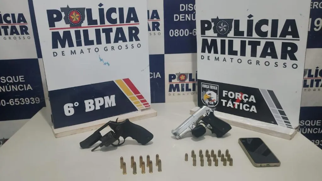PM apreende armas e prende faccionados em Cáceres