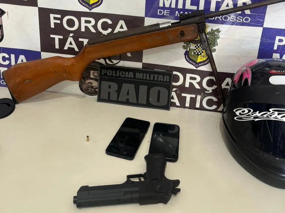 Trio é preso por roubos em Rondonópolis com arma apreendida