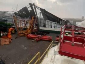 Tempestades derrubaram estruturas em fazendas e atingiram comércios e pontos de lazer nas duas cidades; moradores registraram o momento dos ventos intensos