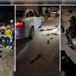 Colisão entre carro e moto ocorreu na Rua dos Gravatas; criança que estava na garupa não se feriu