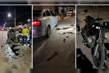 Colisão entre carro e moto ocorreu na Rua dos Gravatas; criança que estava na garupa não se feriu