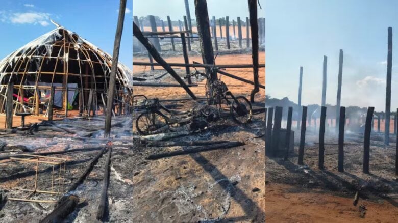 Incêndio destrói aldeia indígena em Querência, MT
