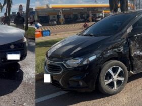 Colisão entre dois veículos interdita trecho da BR-163 e causa congestionamento em Lucas do Rio Verde