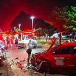 Bombeiros atendem colisão frontal na BR-070 em Campo Verde