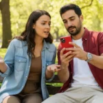 Casal em clima de ciúmes