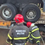 Incêndio em carreta prancha mobiliza equipes na BR-070