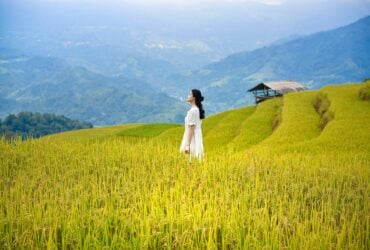 Lua crescente sobre horizonte urbano