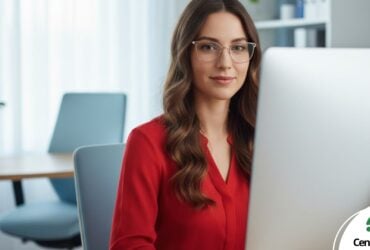 Mulher no computador