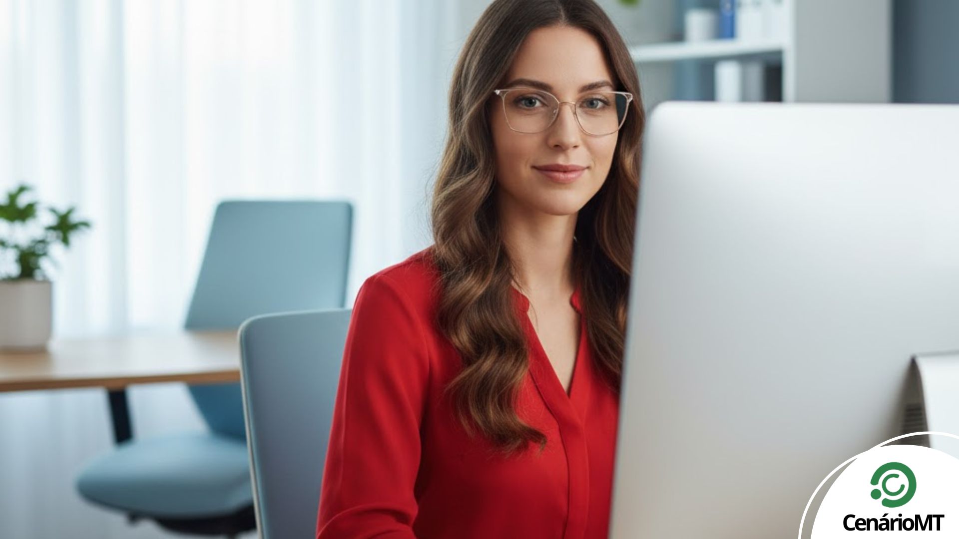 Mulher no computador