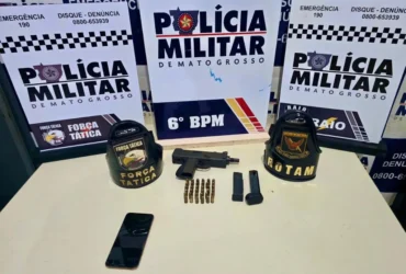 PM apreende adolescentes com submetralhadora em Cáceres