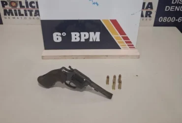 PM detém adolescente apreendido com revólver em Cáceres