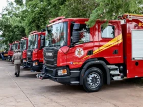 Incêndio em poste mobiliza Bombeiros no bairro Lírios do Campo em Nova Mutum